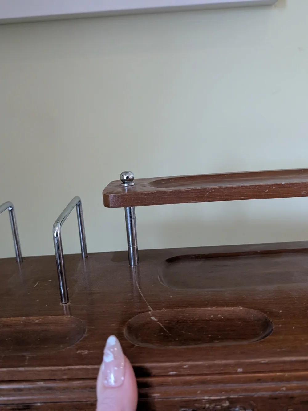 Wooden Desk Organizer with Raised Shelf and Drawer Jewelry Box - Picture 4 of 10